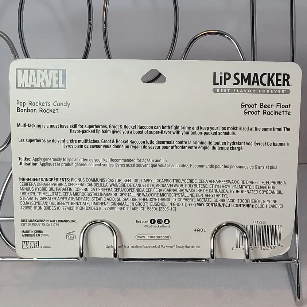 Lip Smacker Guardians of the Galaxy Groot Rocket Lip Balm Key Chain Set New OOS